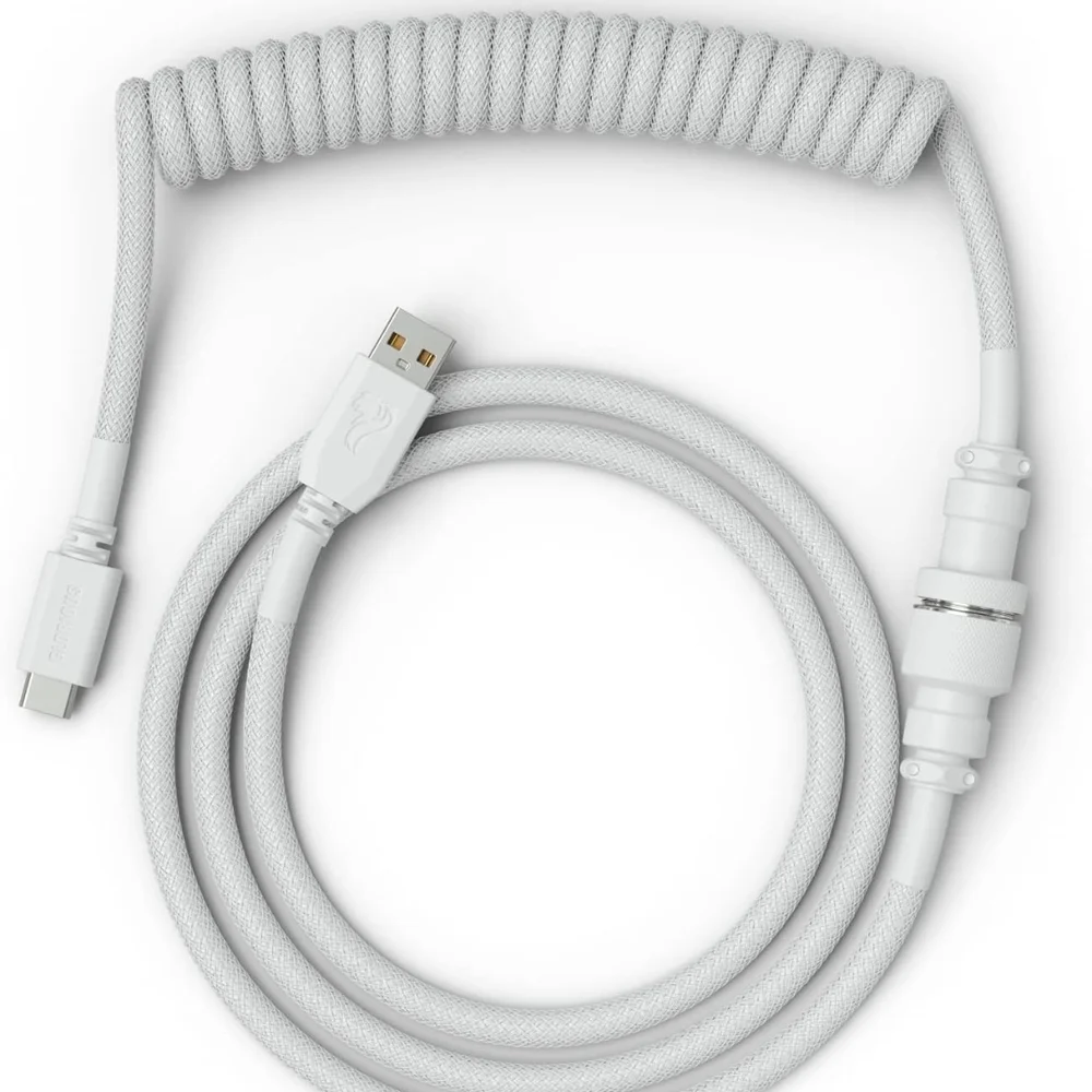 White Coiled USB-C Cable